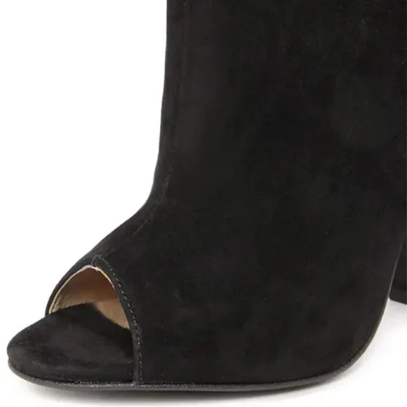 Kristin Cavallari Chinese Laundry Laurel Black Suede Peep Toe Booties. Size 6.5. - Picture 5 of 10